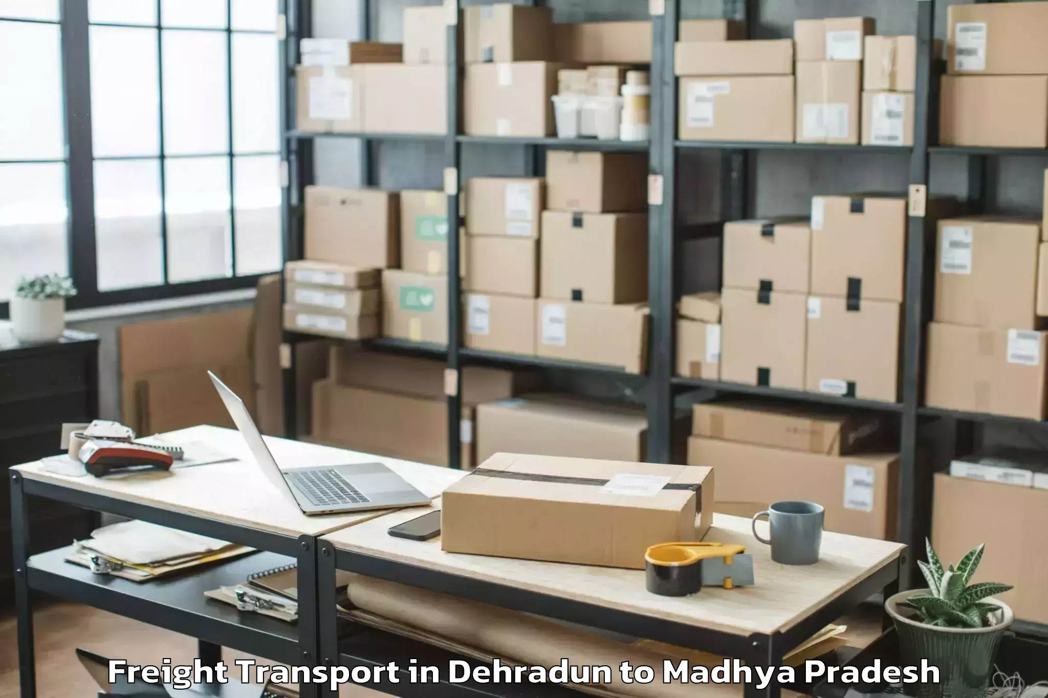 Trusted Dehradun to Lateri Freight Transport